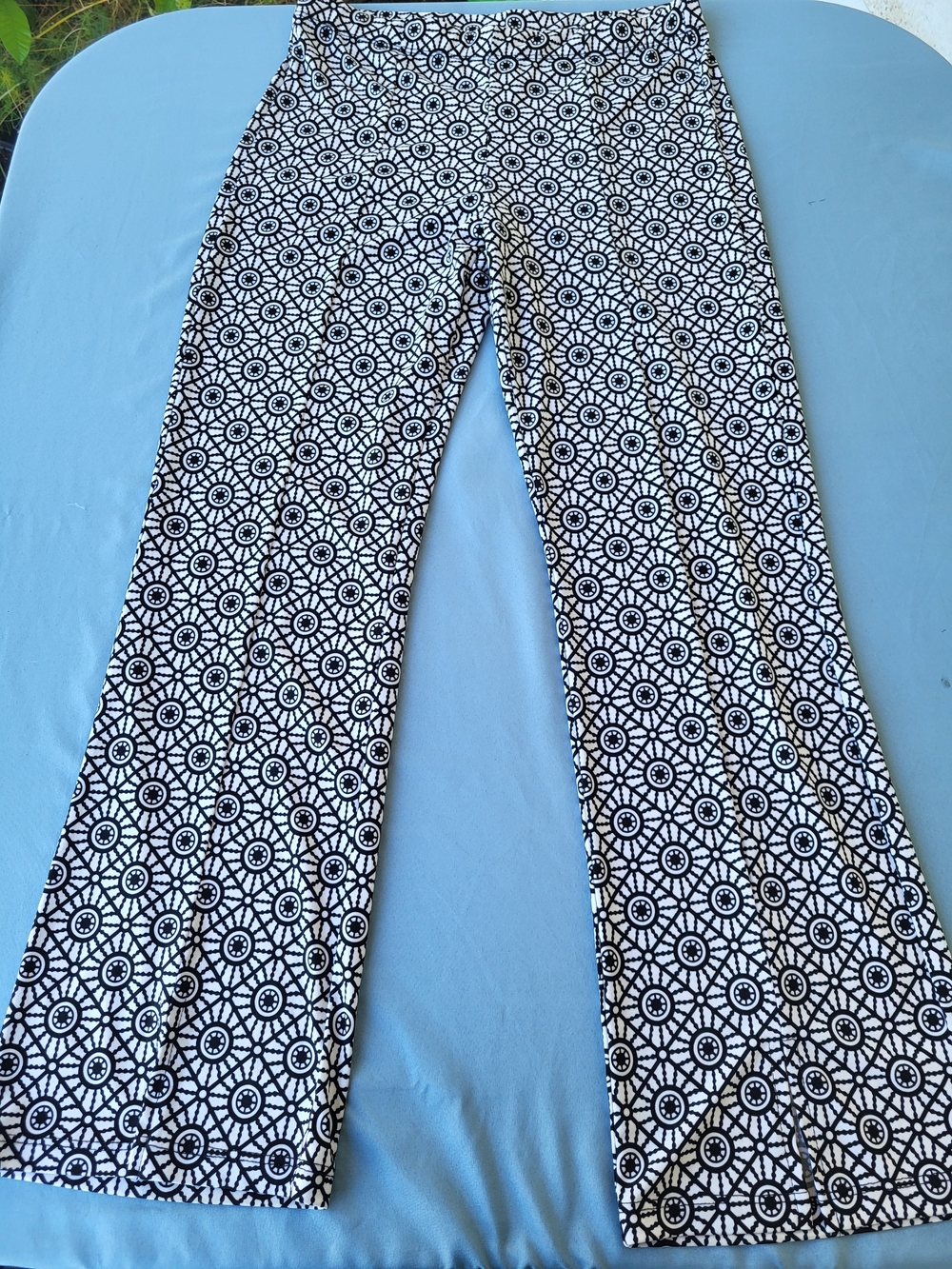Clara Sun Woo Black & White Geometric Flare Jeans